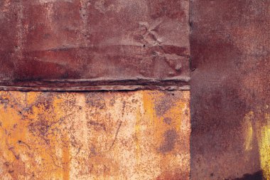 Vintage dokulu paslı metal paneli  