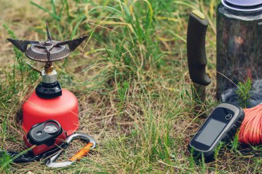 Travel survival kit in the wild