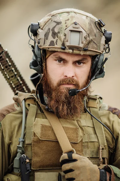 portrait of the special forces ranger on battlefield