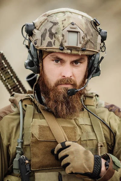 portrait of the special forces ranger on battlefield