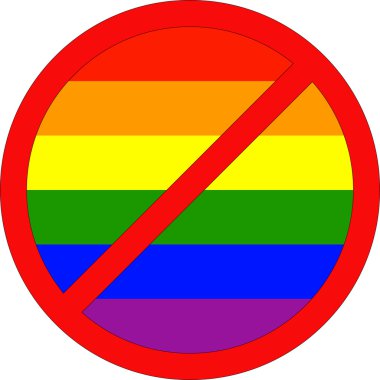 Lgbt bayrak işaretiyle yasak.