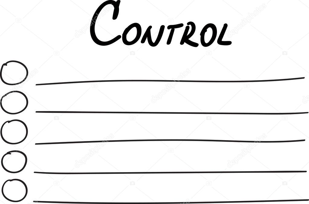 Control blank list, business concept