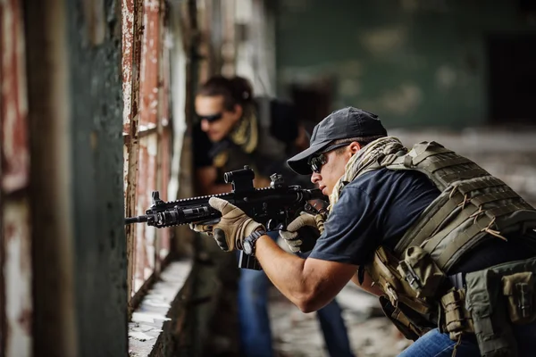 Contratante militar privado durante a operação especial — Fotografia de Stock