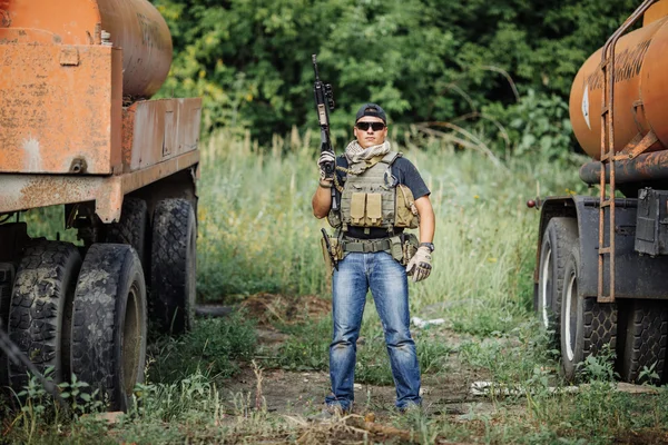 Contratista Militar Privado durante la operación especial — Foto de Stock