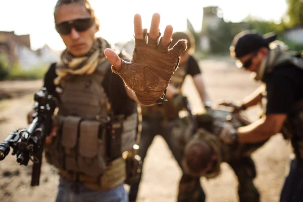 Contratante militar capturado como refém — Fotografia de Stock