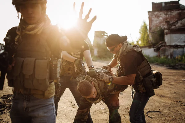 Contratante militar capturado como refém — Fotografia de Stock