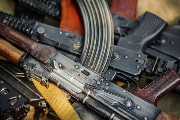 Russian machine gun on battlefield — Stock fotografie