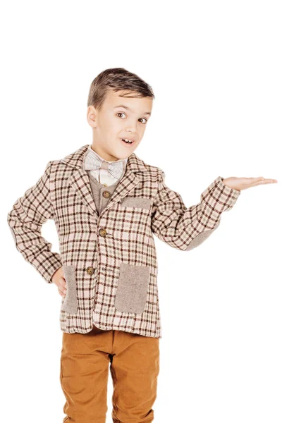 Portrait adorable young happy boy looking at camera isolated on — Φωτογραφία Αρχείου