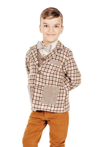 Portrait adorable young happy boy looking at camera isolated on — Stock Photo, Image