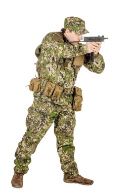 Portre özel askeri yüklenici handgyn amaçlayan. portre