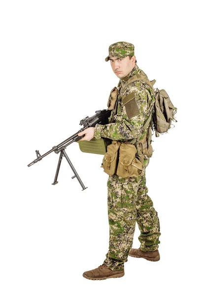 Militär, yrke, människor och kriget koncept - manlig soldat i c — Stockfoto