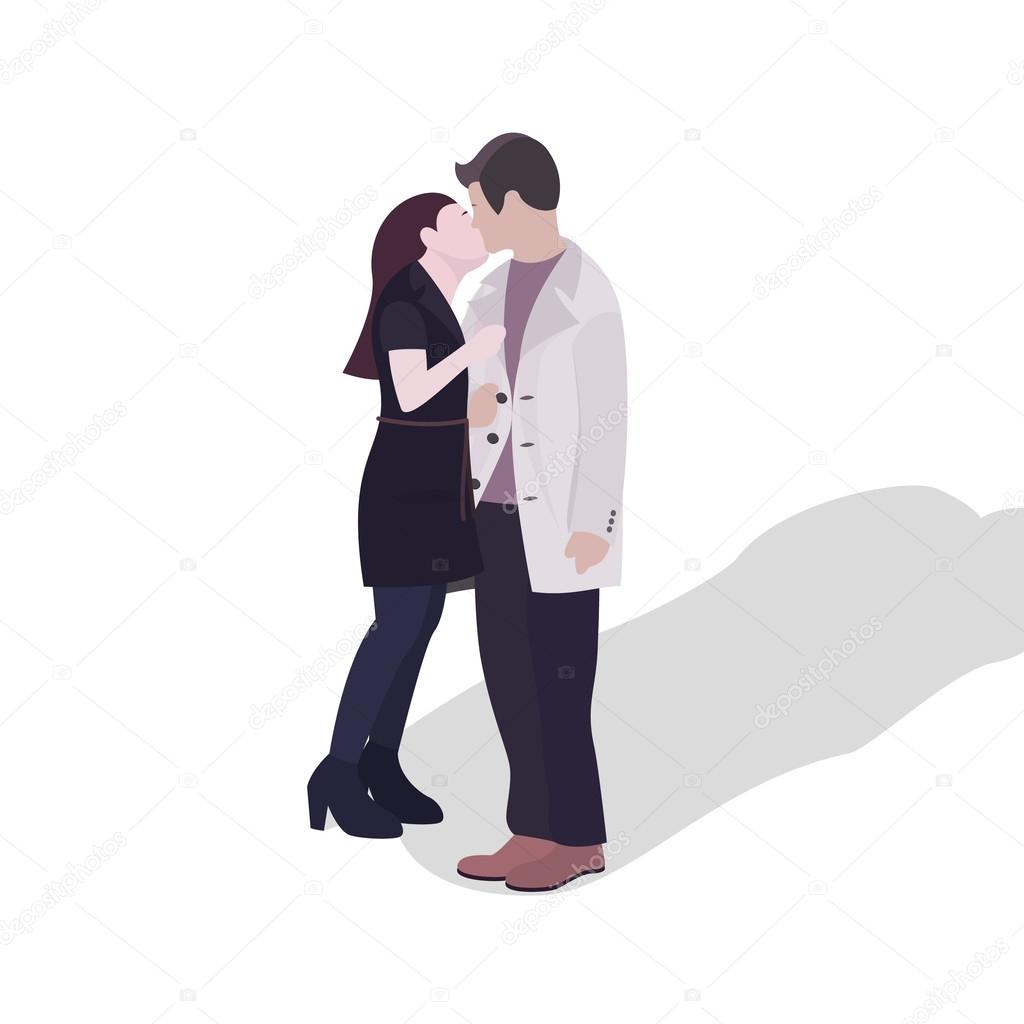 キスのカップルのイラスト — ストックベクター © beatpavel #117555068