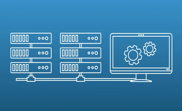 Server Infrastructure Management Solution — Stock Vector