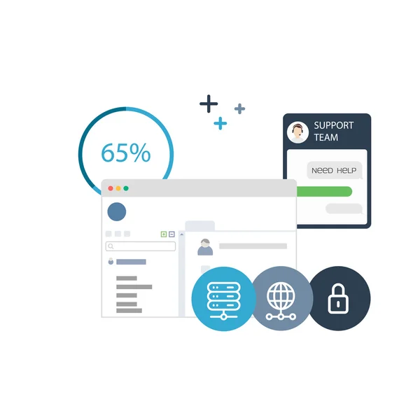 Software para pagamentos e suporte técnico —  Vetores de Stock