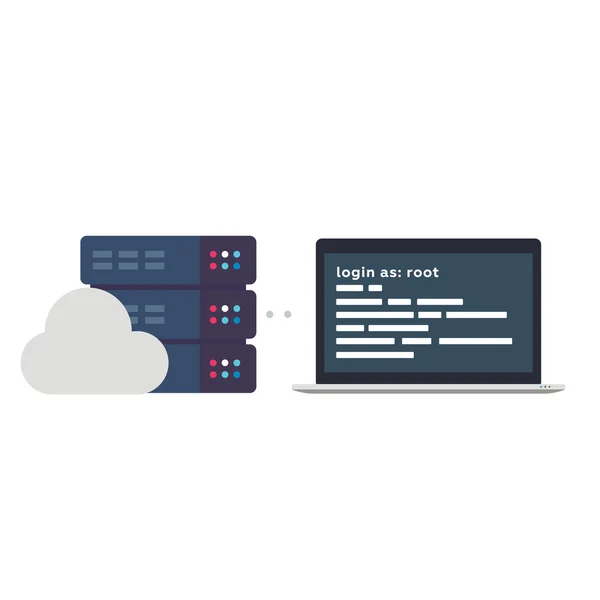Ssh Zugriff auf einen Server — Stockvektor