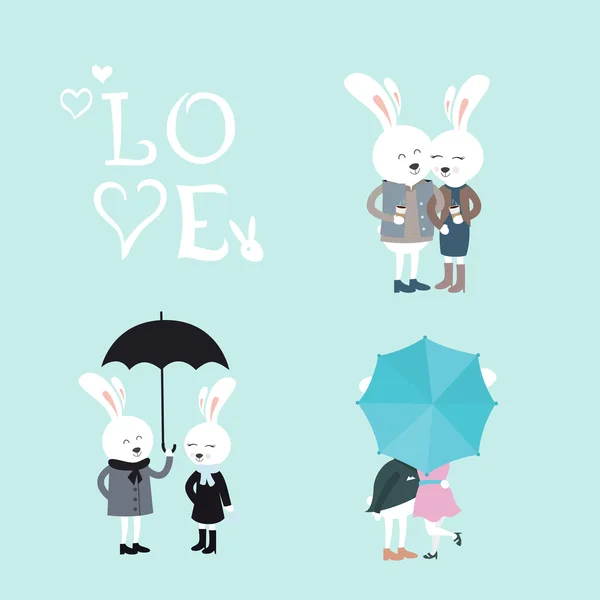 Ensemble vectoriel lapins — Image vectorielle