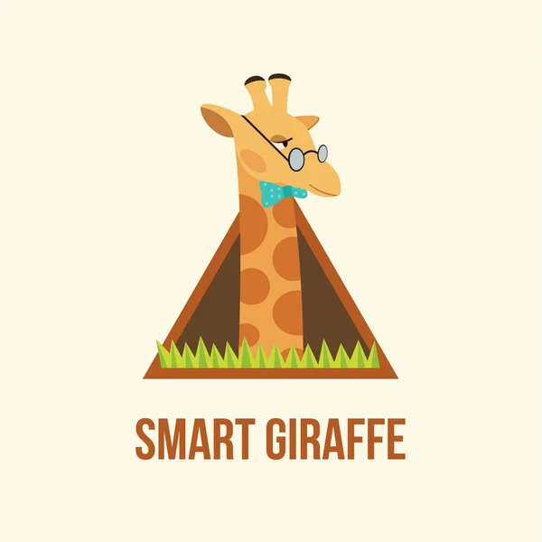 Intelligente Giraffe — Stockvektor