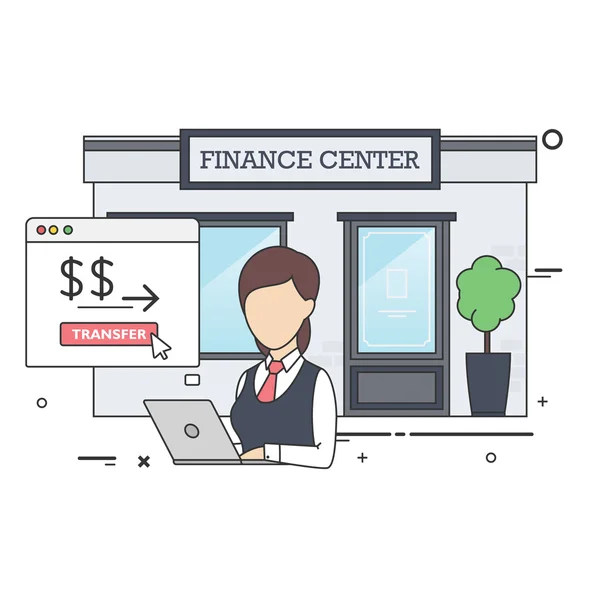 Female Finance Specialist — Stock Vector