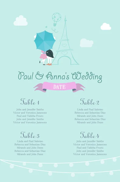 Wedding Seating Chart — Stock Vector