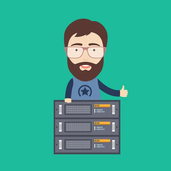 Web Hosting beheerder — Stockvector