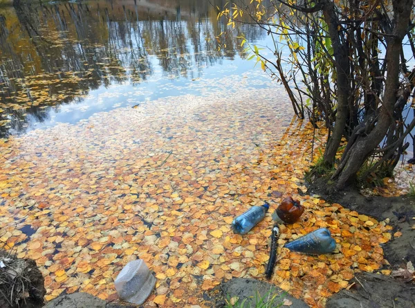 Ormanda plastik ve cam, doğada çöp, ekoloji tehlikede, cam şişeler ve gölde plastik, ormanda plastik ve cam, doğada çöp, ekoloji tehlikede,