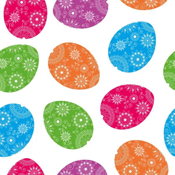 Seamless colorful eggs on the isolated background — Stock Vector