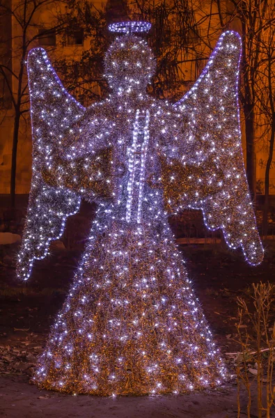 Angel Christmas lights Royalty Free Stock Photos