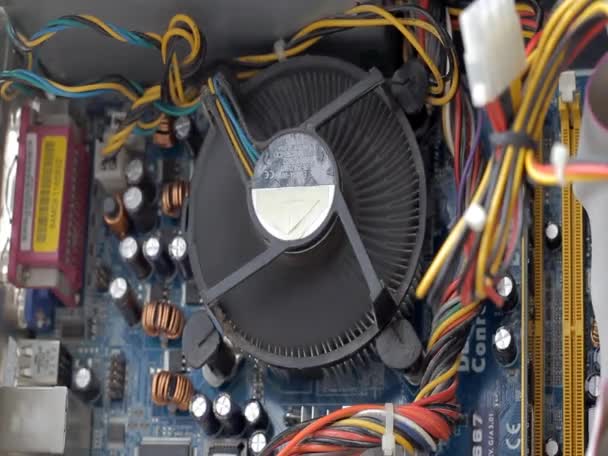 Ventilador CPU pára — Vídeo de Stock