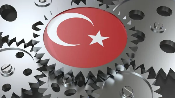 Çelik üreten Türkiye Cumhuriyeti bayrağı dünya ekonomisi işbirliği 3D görüntü oluşturdu
