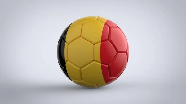 Uefa 2020 Fotboll Turnering Realistisk Fotboll Med Nationell Flagga Belgien — Stockfoto