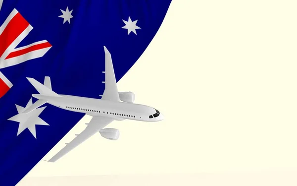 Vol Par Avion Passagers Concept Voyage Sur Drapeau National Australie — Photo