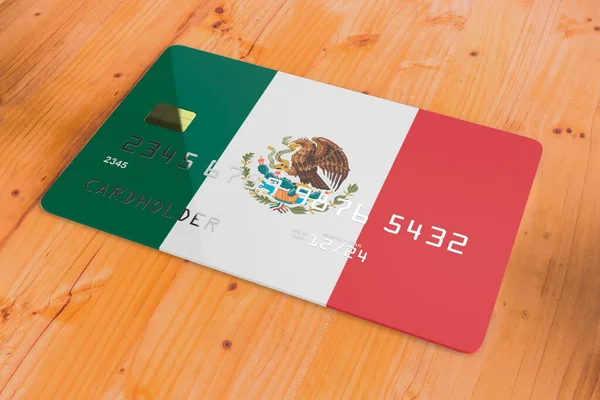 Plástico Crédito Cartão Débito Bancário Com Bandeira País Sistema Bancário — Fotografia de Stock