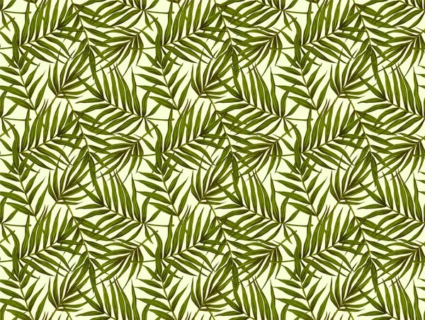 Seamless pattern of gouache-painted leaves of Hawaiian herbs and trees. Trending botanical background with tropical plants