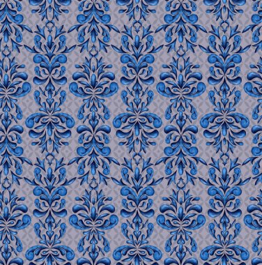 Lüks iç dekorasyon için klasik model ve kumaşlar için modaya uygun baskı. Barok stilindeki elementlerin doku işlemesi. Kusursuz bir arkaplanda simetrik arabesk