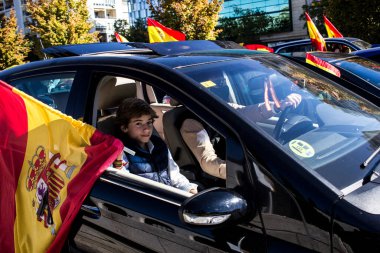 İspanya milliyetçi sembolleriyle aşırı sağ parti VOX tarafından Madrid 'de düzenlenen gösteri