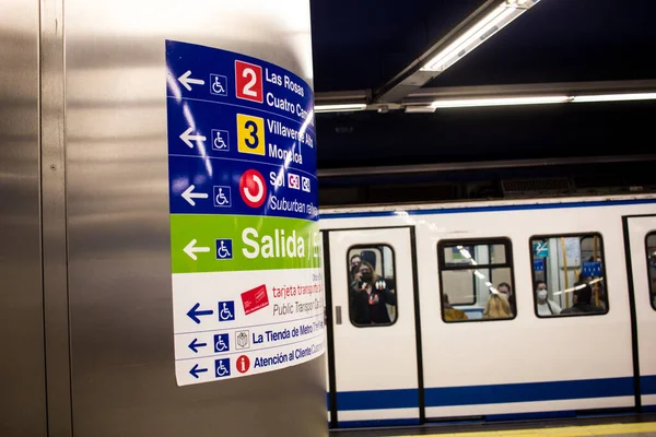 Piattaforma Della Linea Della Metropolitana Sol Madrid — Foto Stock