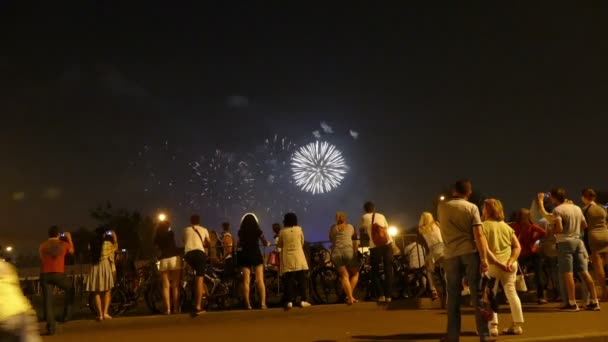 Vuurwerk in Moskou-World World — Stockvideo