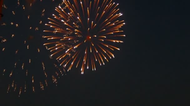Fireworks uygulamasında Moskova-dünya dünya (gökyüzü, gece) — Stok video