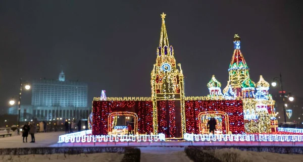 Ano Novo festivo em Rússia inverno de Moscou — Fotografia de Stock