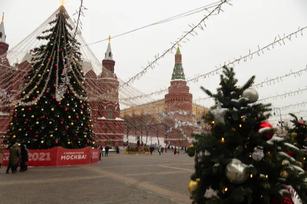 O Kremlin e a árvore de Natal — Fotografia de Stock