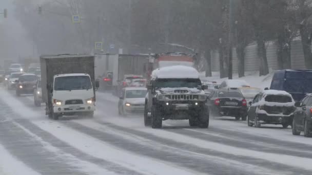Calle después de nevadas en Moscú — Vídeos de Stock