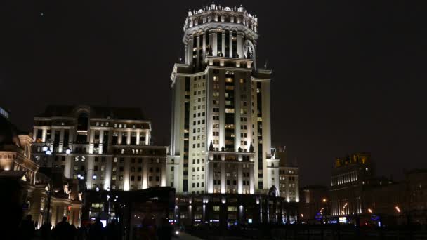 Business center at Paveletskaya evening — Stock Video