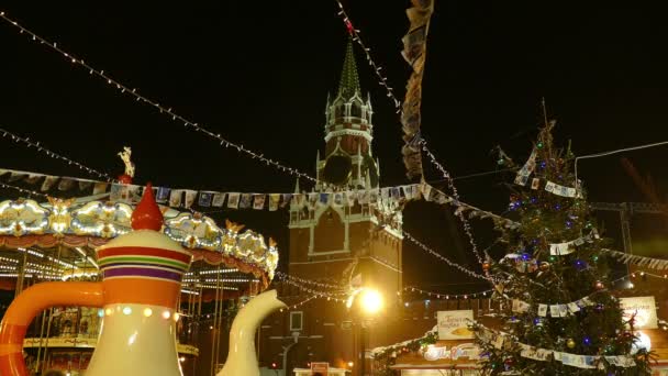 Vakantie eerlijke Kerstmis Kette in het Kremlin — Stockvideo