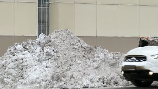 Limpeza de neve buldozer balde — Vídeo de Stock