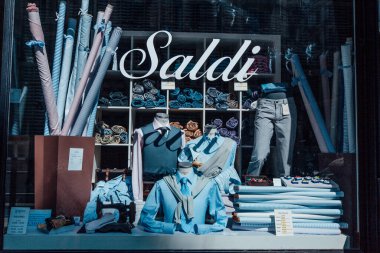 SALDI shop window in Milan