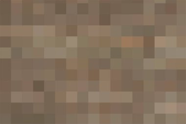 Soyut piksel kahverengi arka plan. Kare kahverengi piksellerin vektör geometrik dokusu. Vektör illüstrasyonu