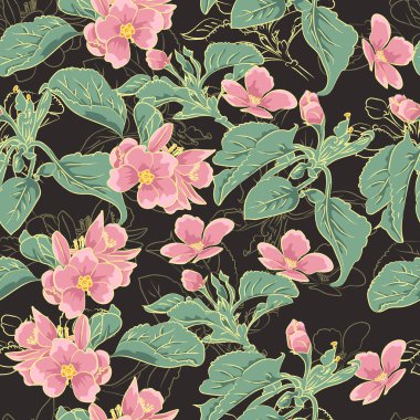 Siyah arkaplan çiçeği. Kırmızı çiçek sarı yaprak.