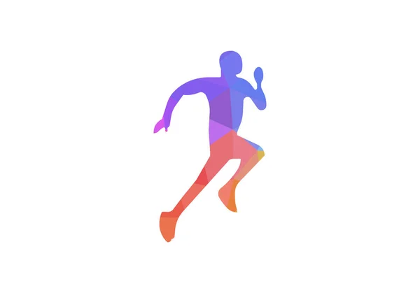 Geometryczne Logo Wektora Ikony Człowieka Runing — Wektor stockowy