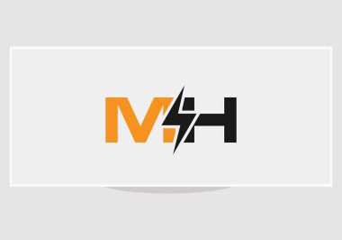 Bir logo tasarımı. Yaratıcı ve Minimalist harfler mh Logo Tasarımı