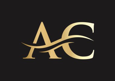 Bir logo tasarımı. Yaratıcı ve Minimalist harfler ac Logo Tasarımı ve su dalgası konsepti. 